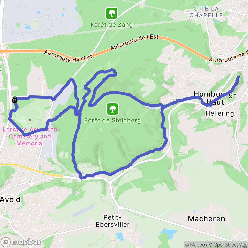 Saint-Avold : carte du parcours de randonnée - France