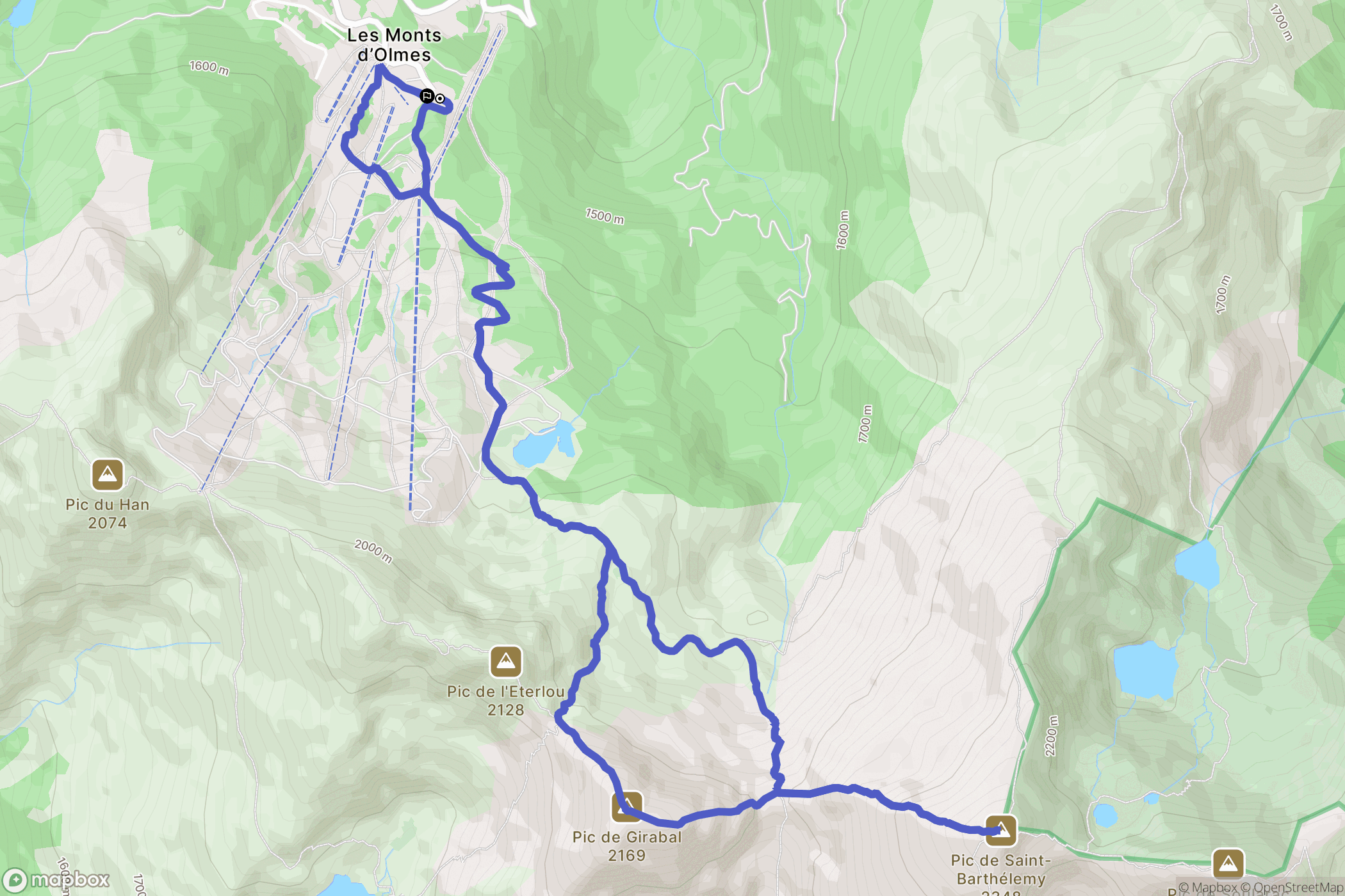 Montferrier : carte du parcours de randonnée - France