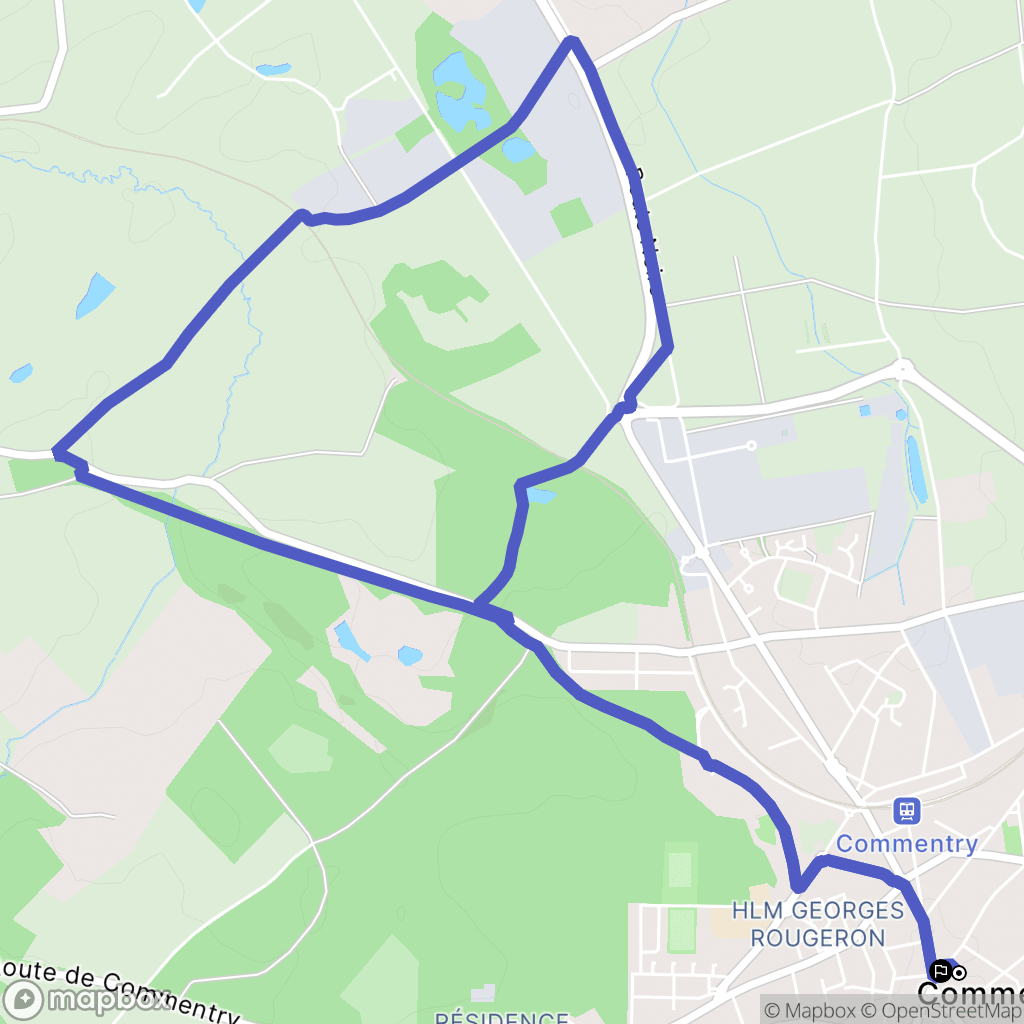 Commentry : carte du parcours de randonnée - France