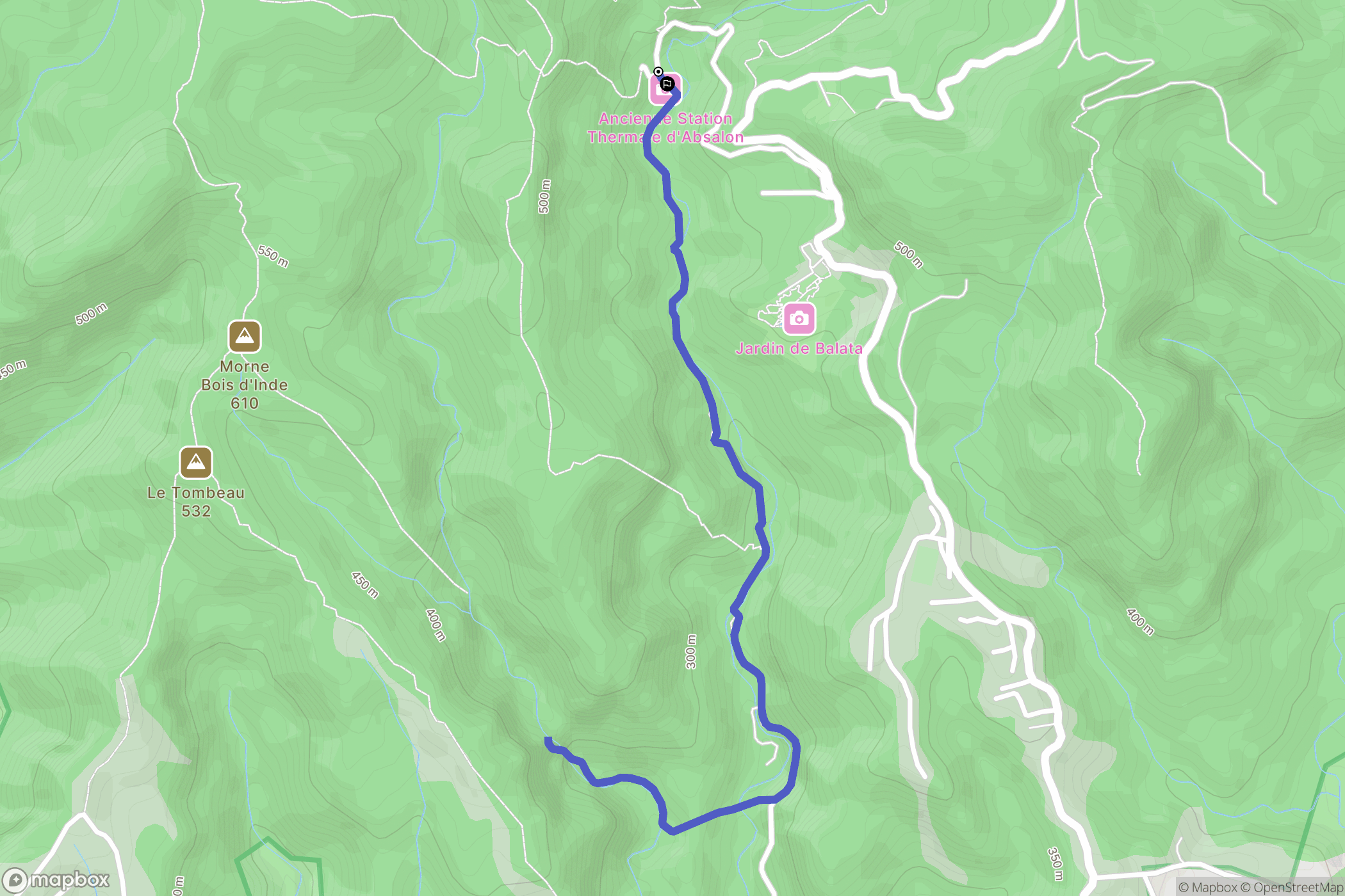 Fort-de-France : carte du parcours de randonnée - France