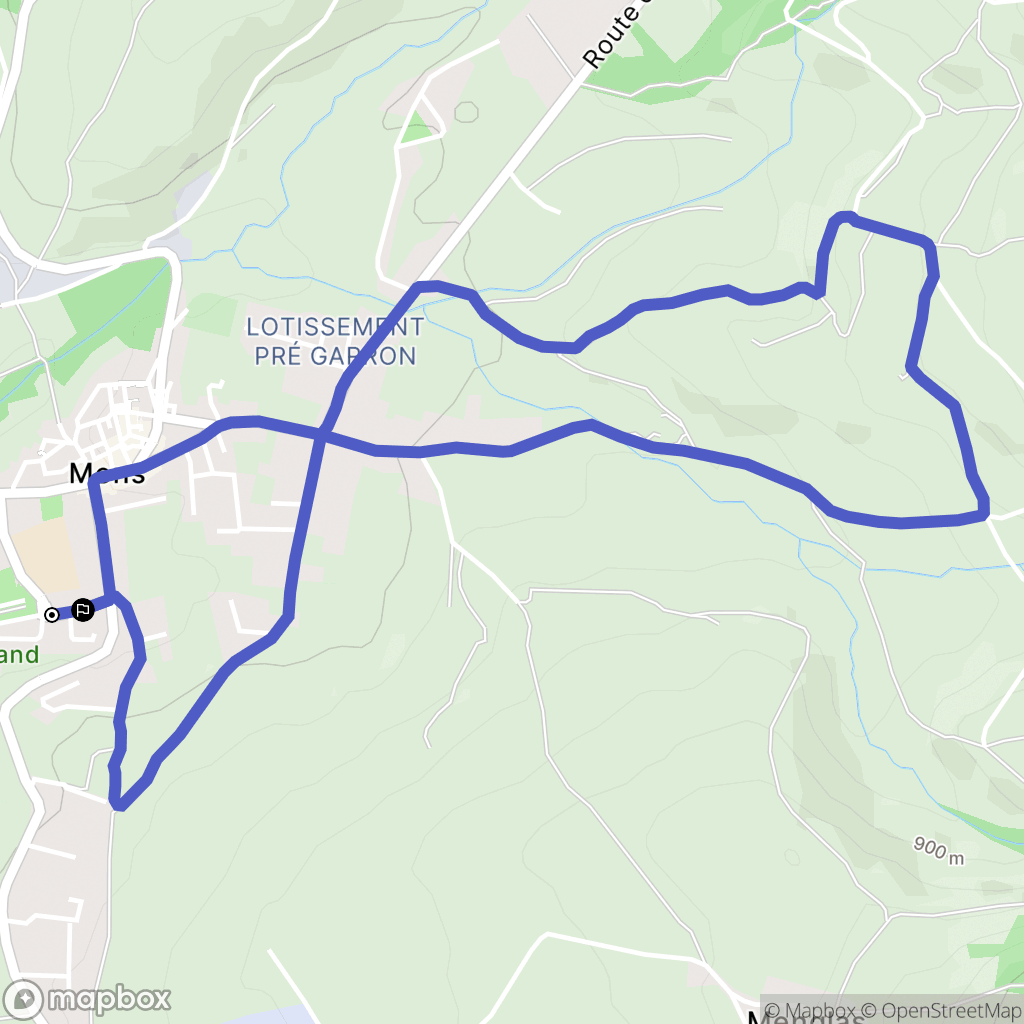 Mens : carte du parcours de randonnée - France