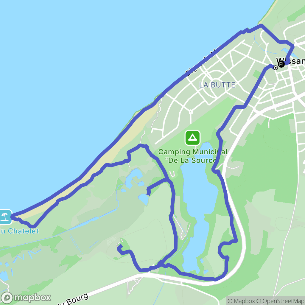 Wissant : carte du parcours de randonnée - France