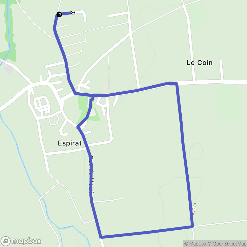 Espirat : carte du parcours de randonnée - France