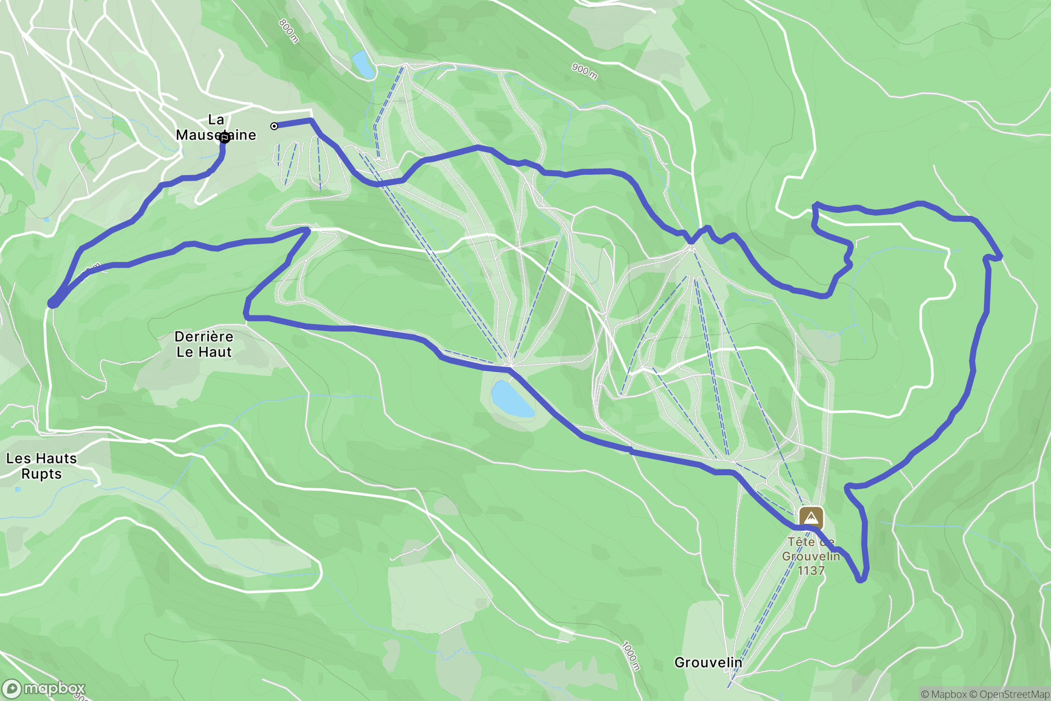 Gérardmer : carte du parcours de randonnée - France