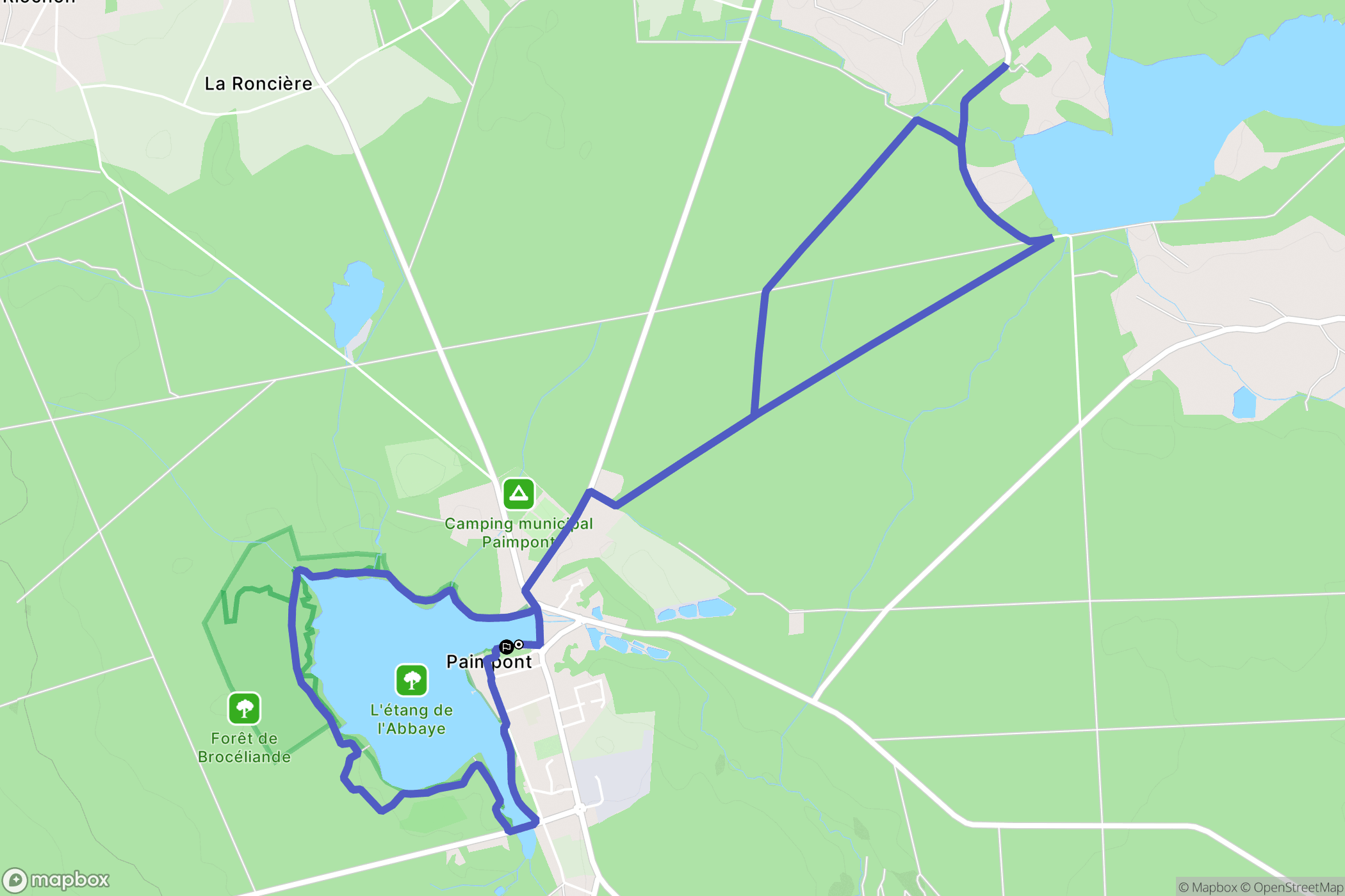 Paimpont : carte du parcours de randonnée - France
