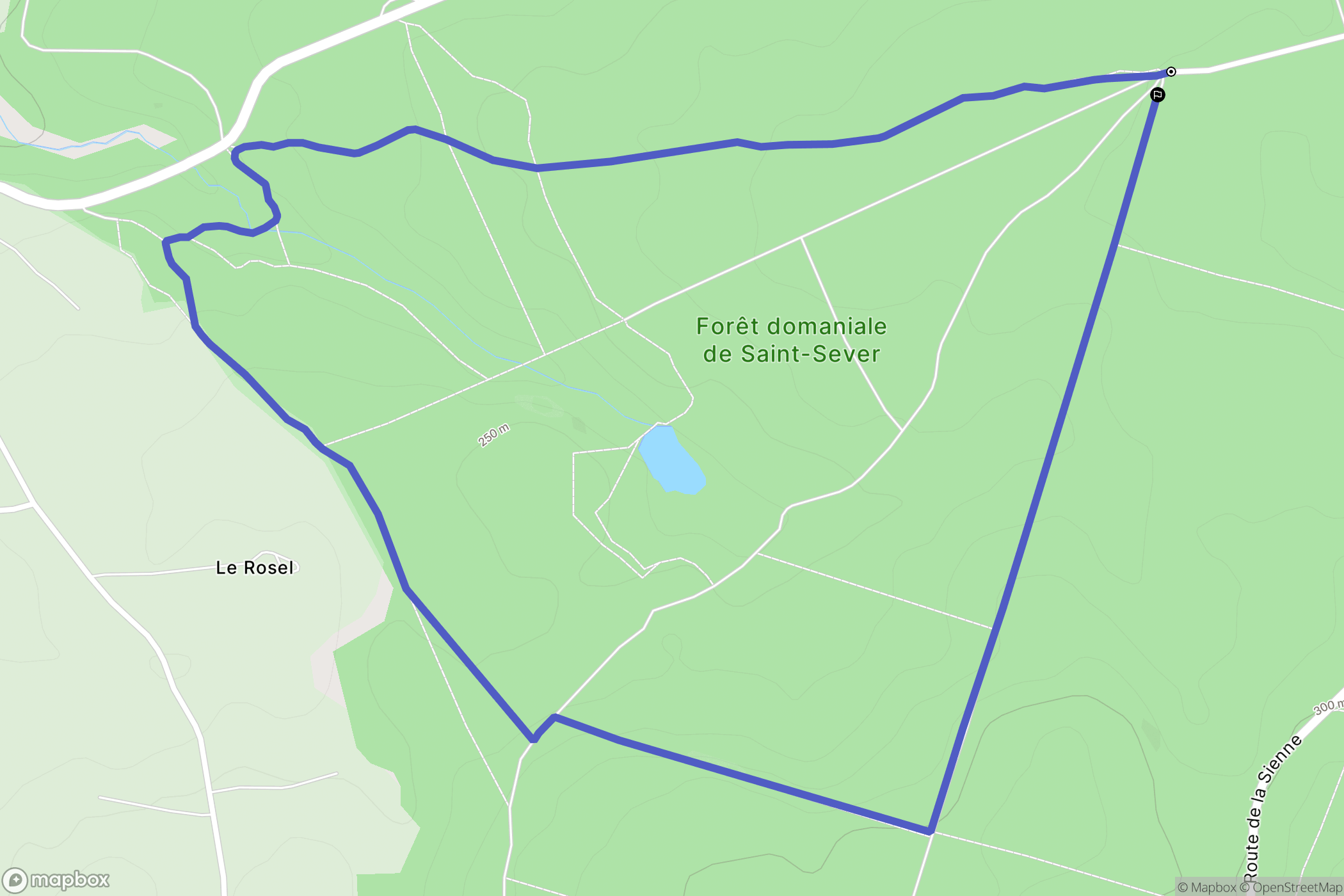 Noues de Sienne : carte du parcours de randonnée - France
