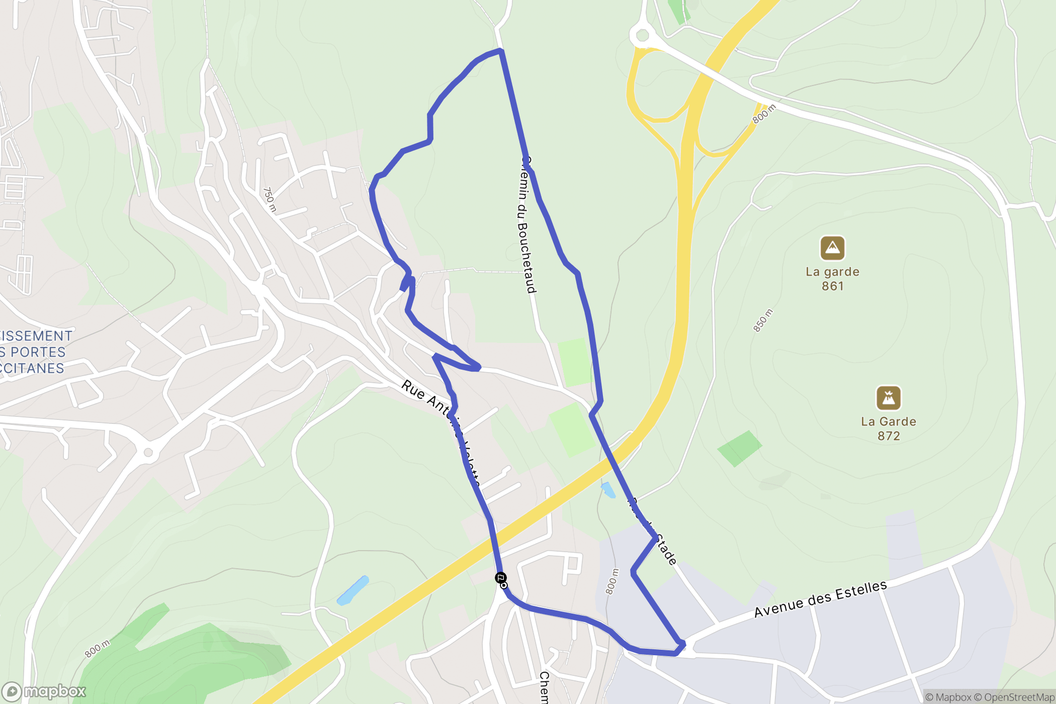 Puy en Velay : carte du parcours de randonnée - France