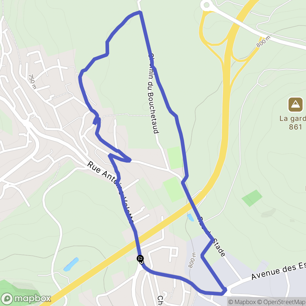 Puy en Velay : carte du parcours de randonnée - France