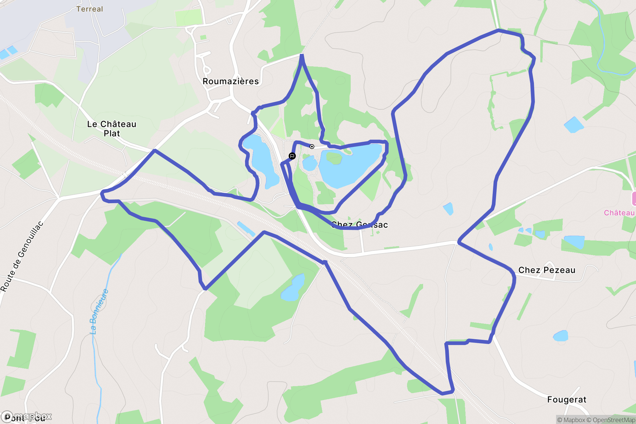 Terres-de-Haute-Charente : carte du parcours de randonnée - France