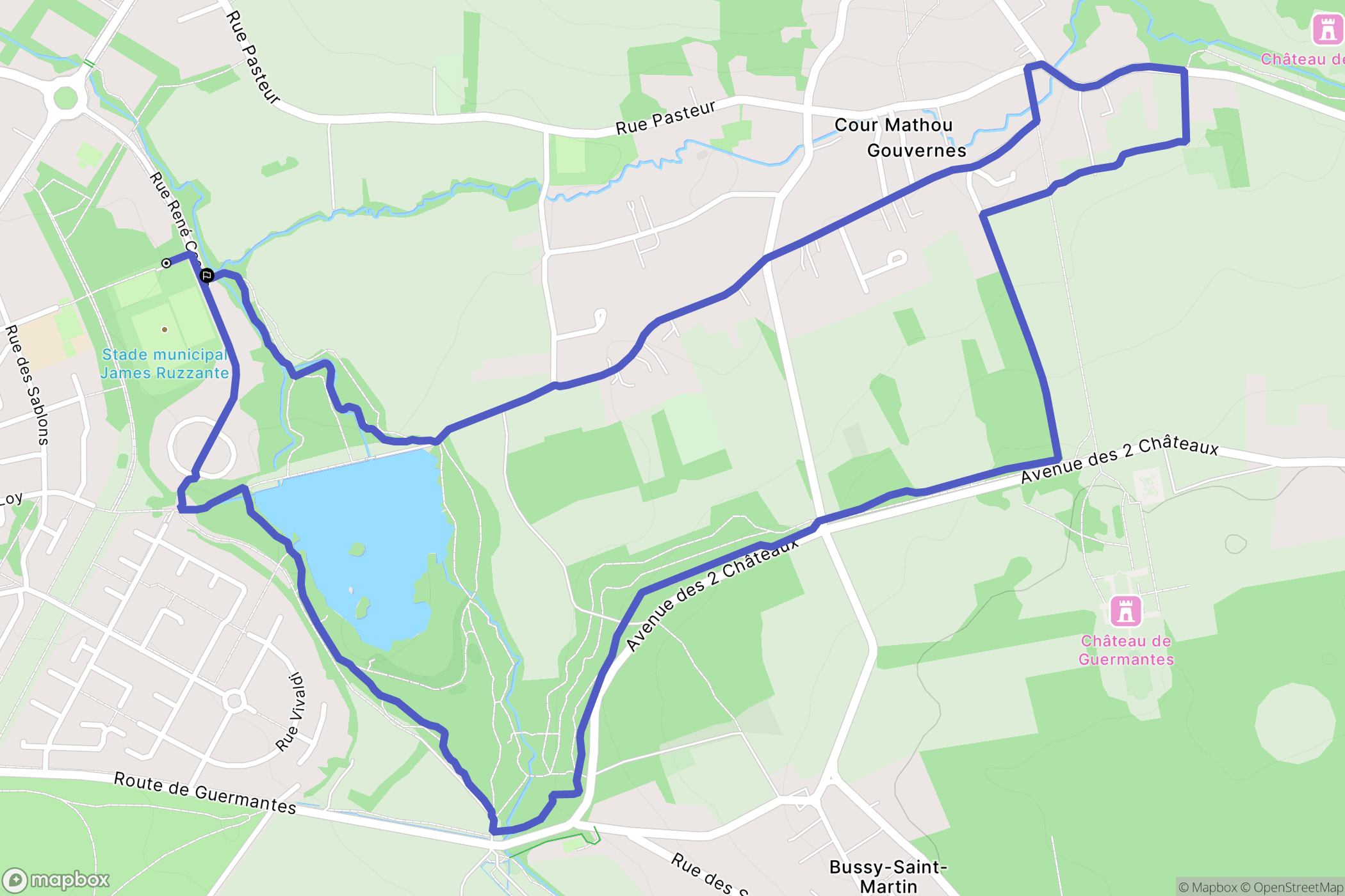 Saint-Thibault-des-Vignes : carte du parcours de randonnée - France