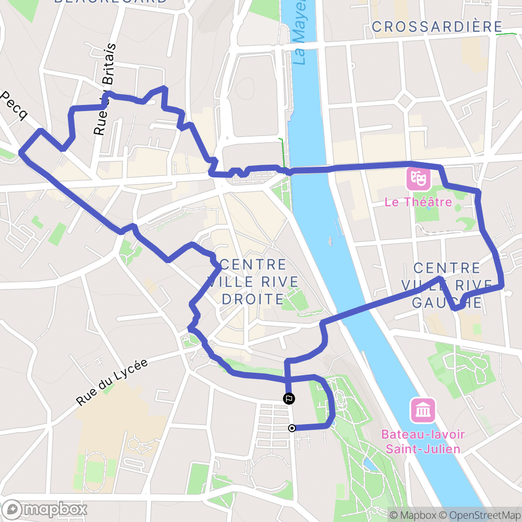 Laval : carte du parcours de randonnée - France