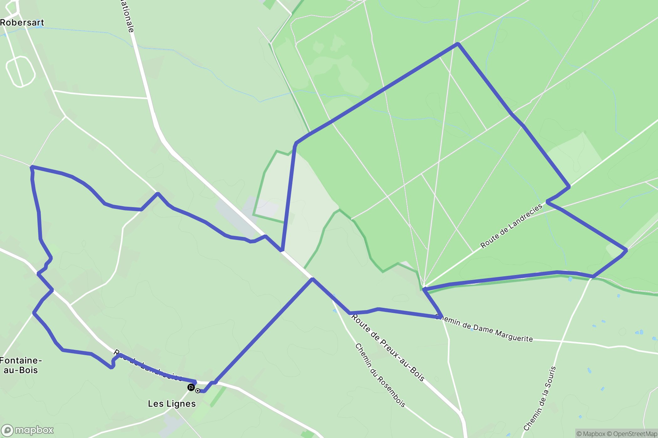 Fontaine-au-Bois : carte du parcours de randonnée - France