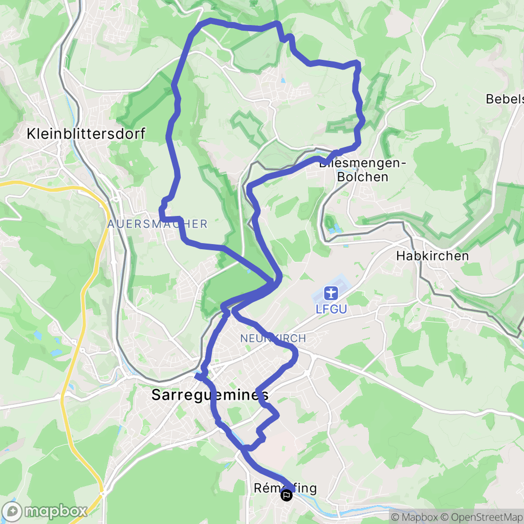 Rémelfing : carte du parcours de randonnée - France