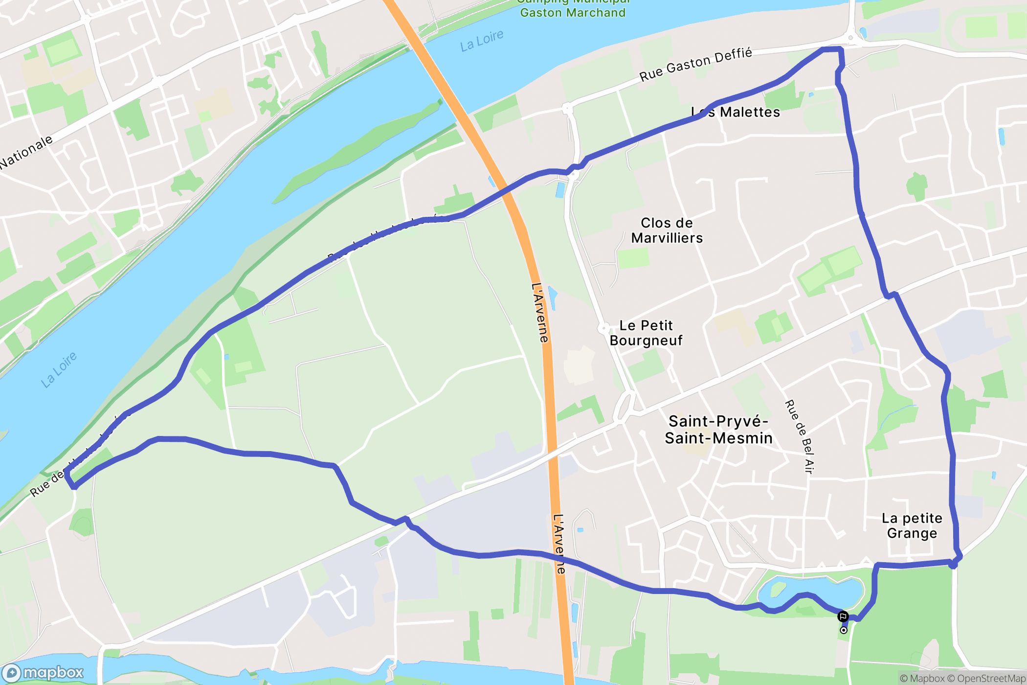 Saint Pryvé Saint Mesmin : carte du parcours de randonnée - France