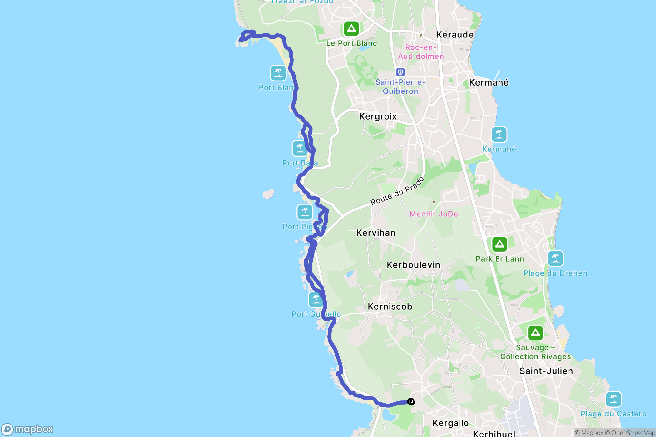 Kerné : carte du parcours de randonnée - France