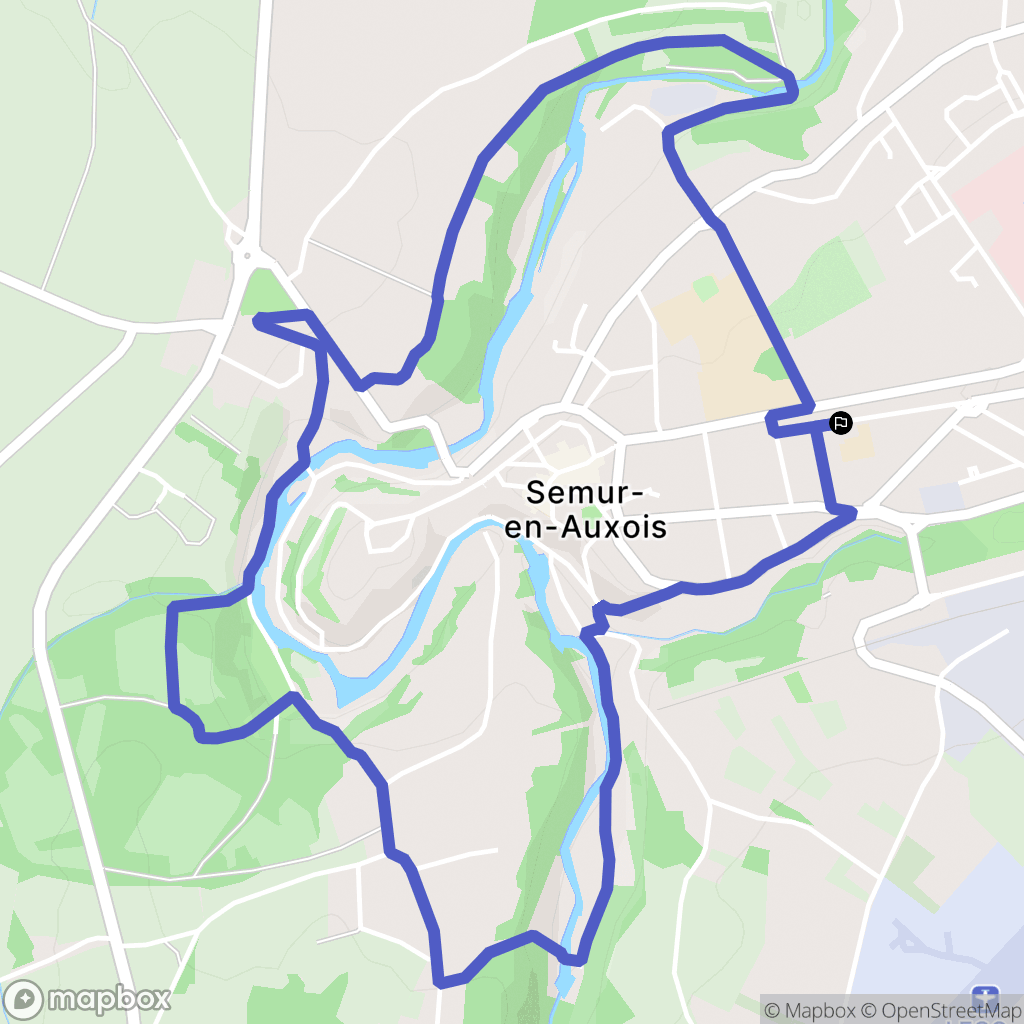 Semur-en-Auxois : carte du parcours de randonnée - France