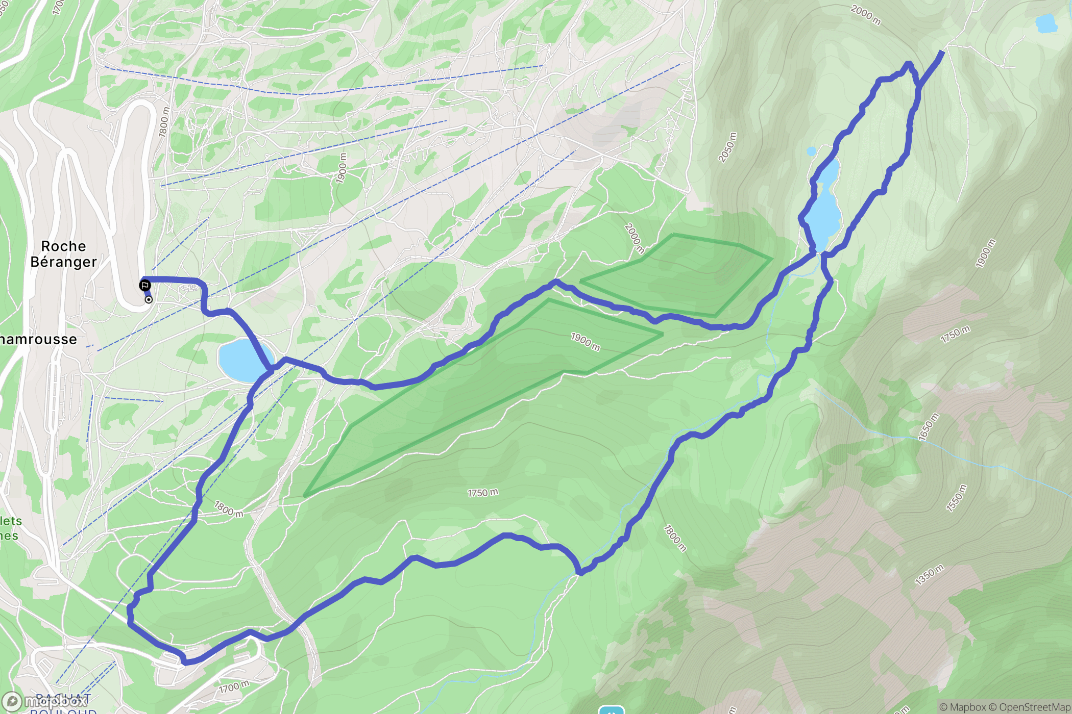 Chamrousse : carte du parcours de randonnée - France