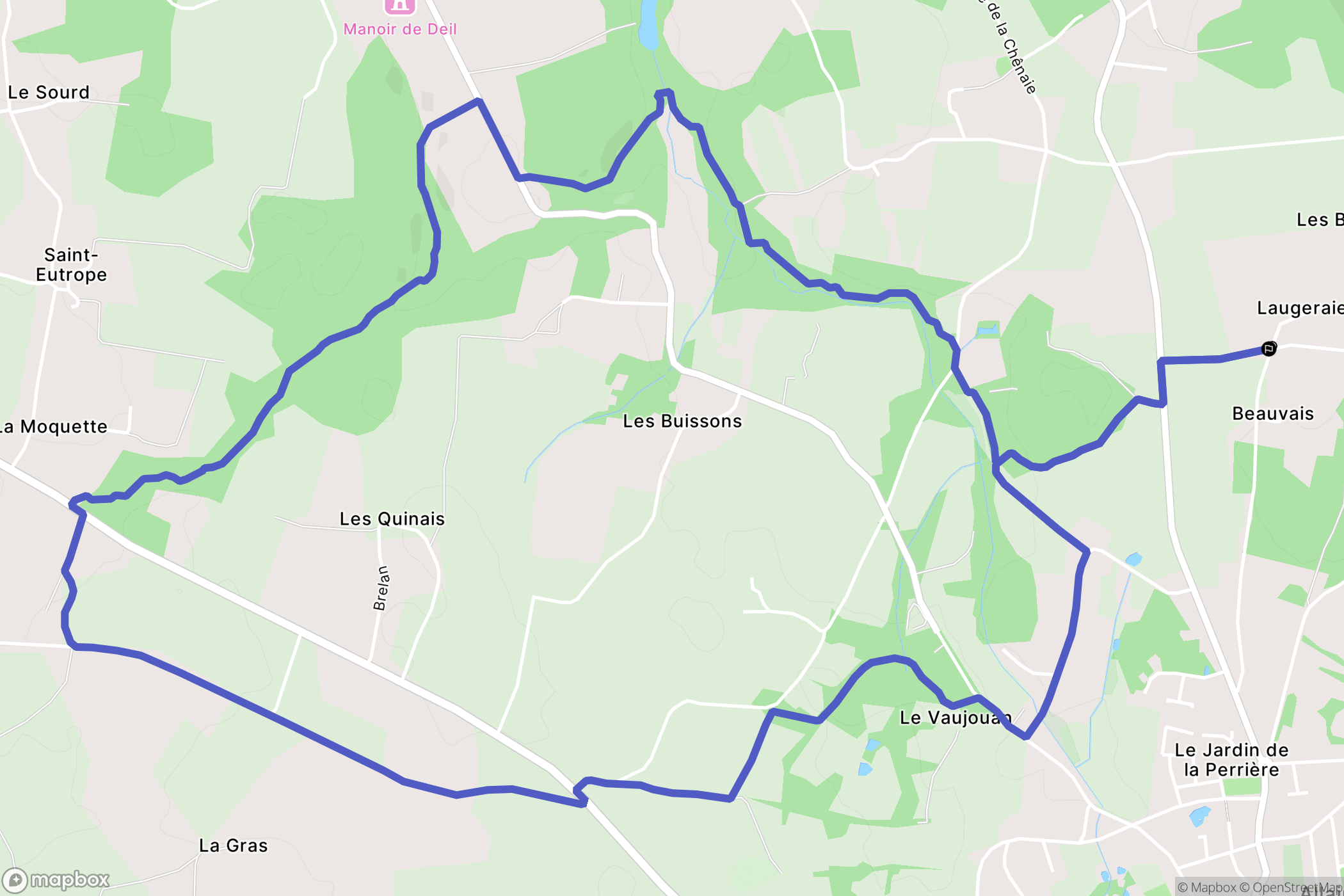 Allaire : carte du parcours de randonnée - France