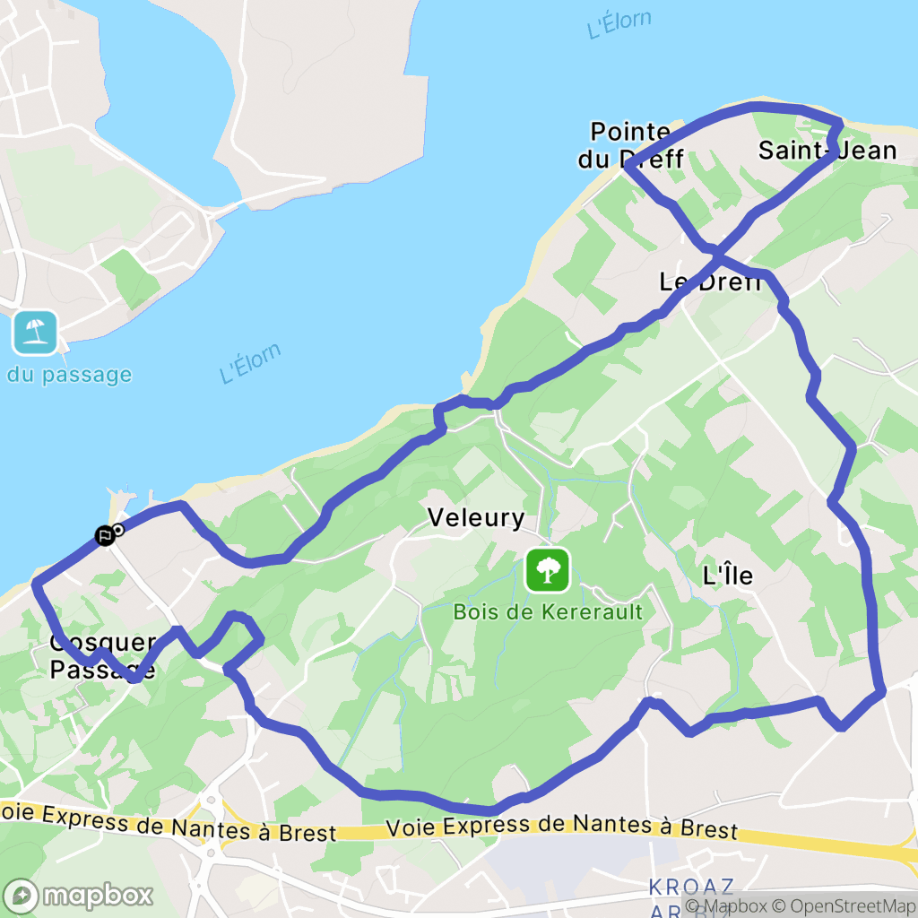 Plougastel-Daoulas : carte du parcours de randonnée - France