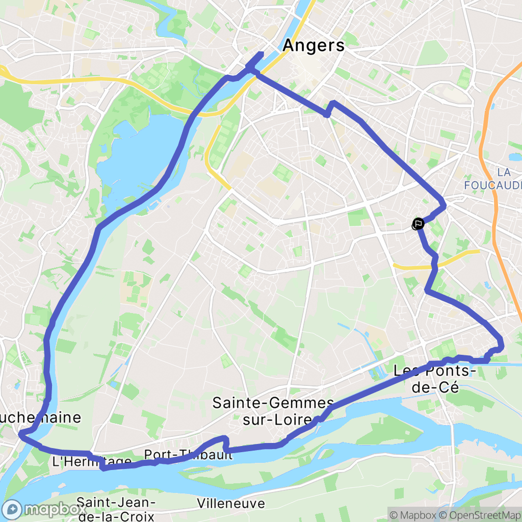 Angers : carte du parcours de randonnée - France