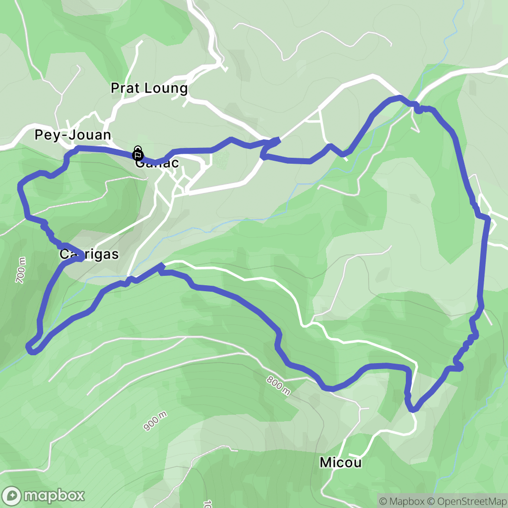 Ganac : carte du parcours de randonnée - France