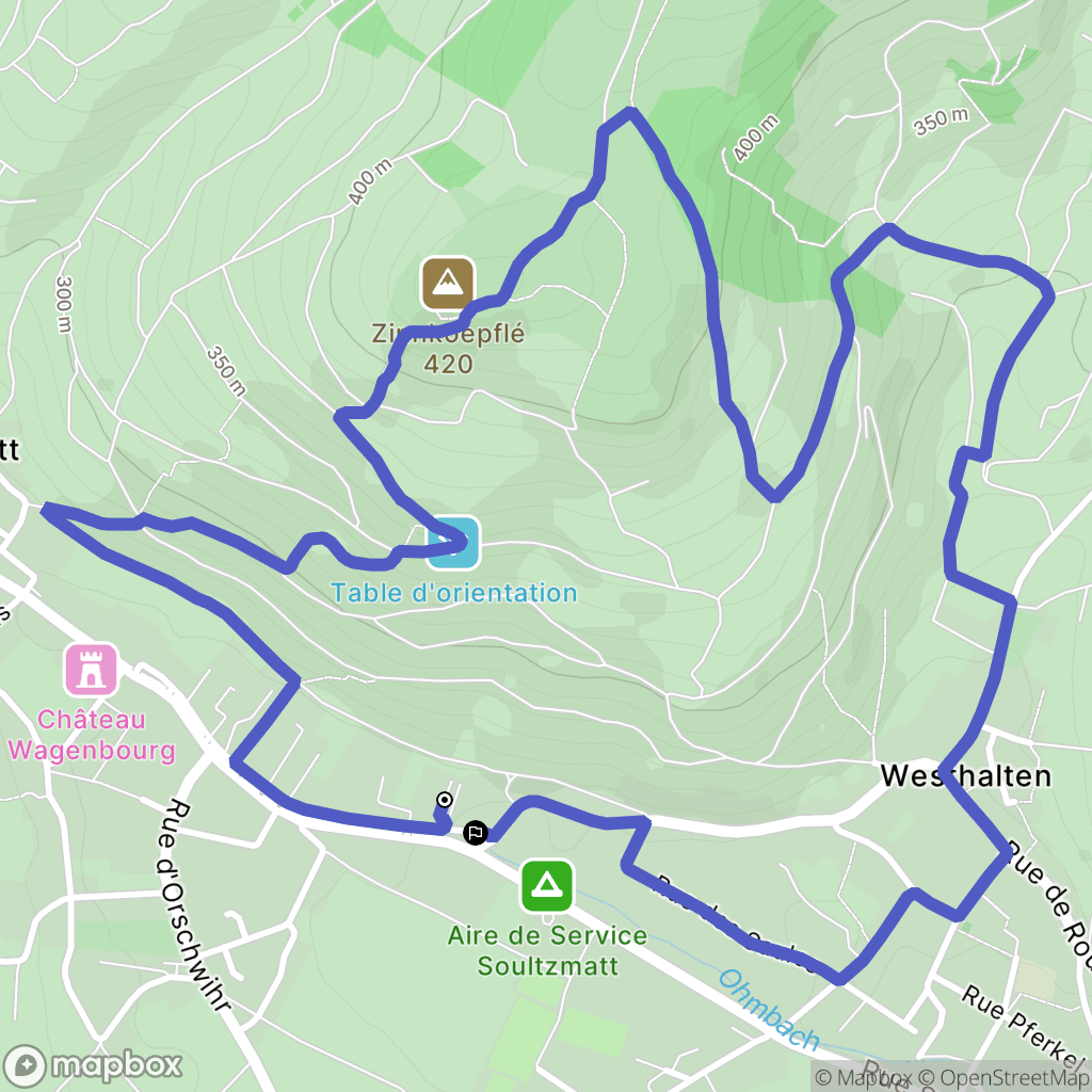 Soultzmatt : carte du parcours de randonnée - France