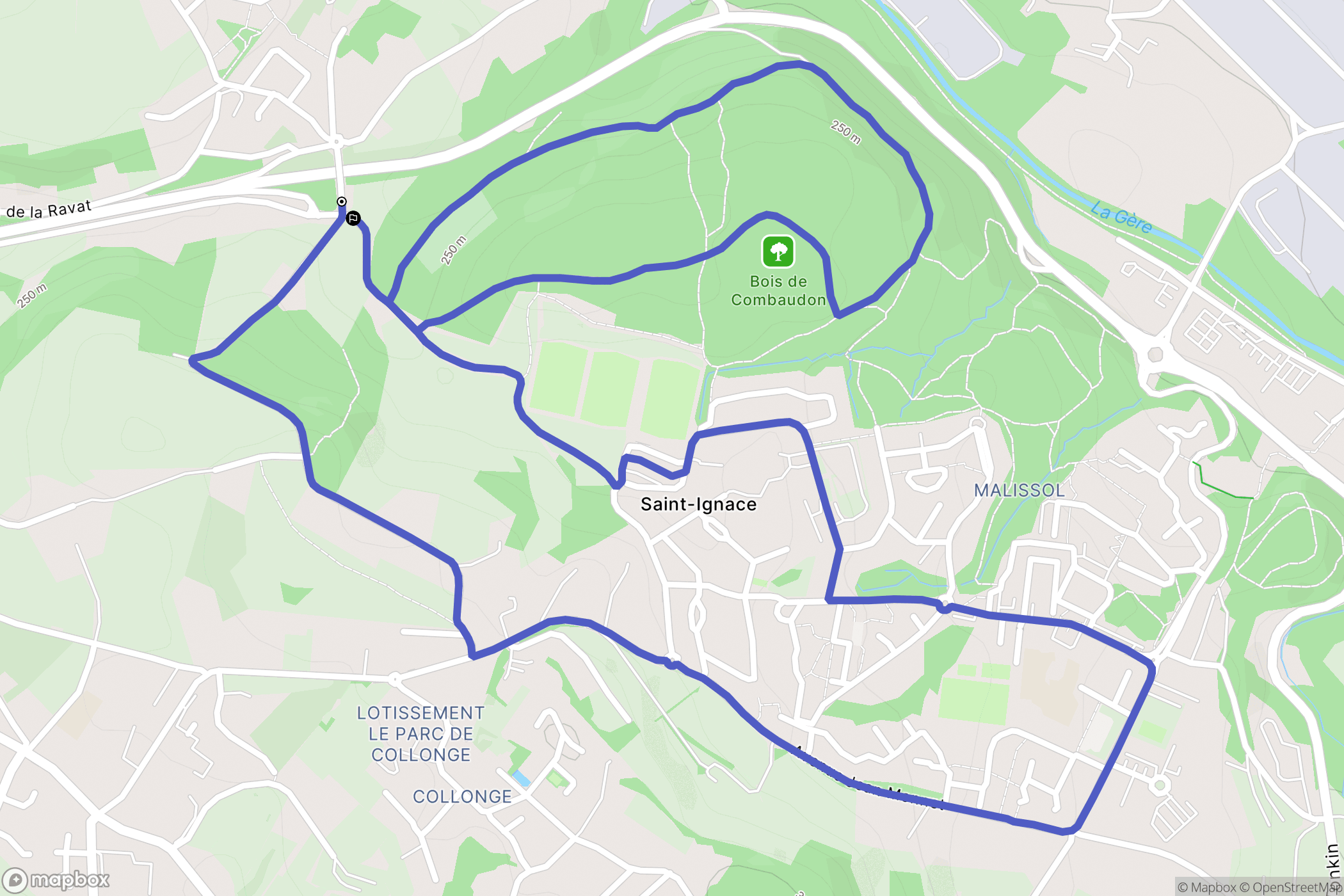 Vienne : carte du parcours de randonnée - France