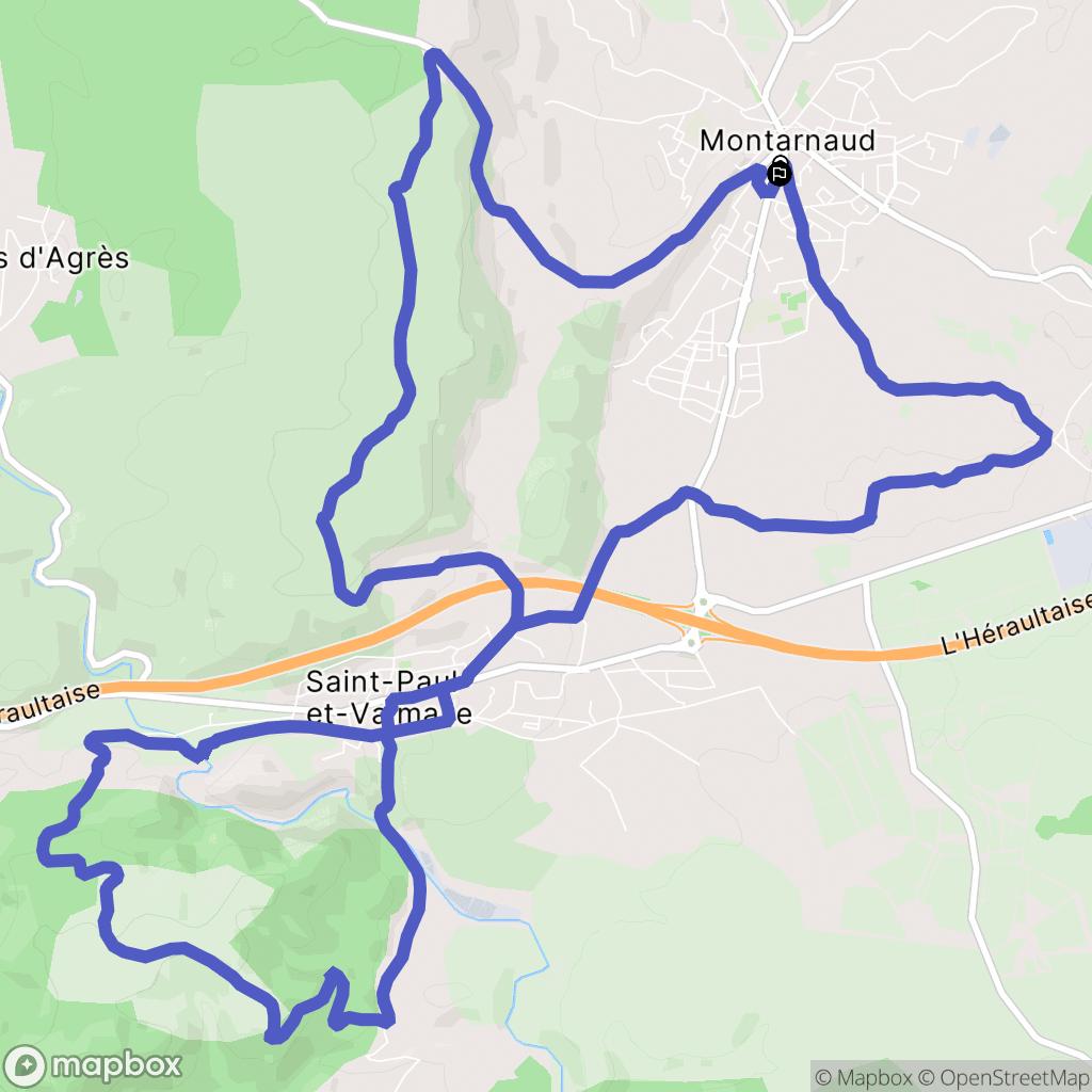 Montarnaud : carte du parcours de randonnée - France