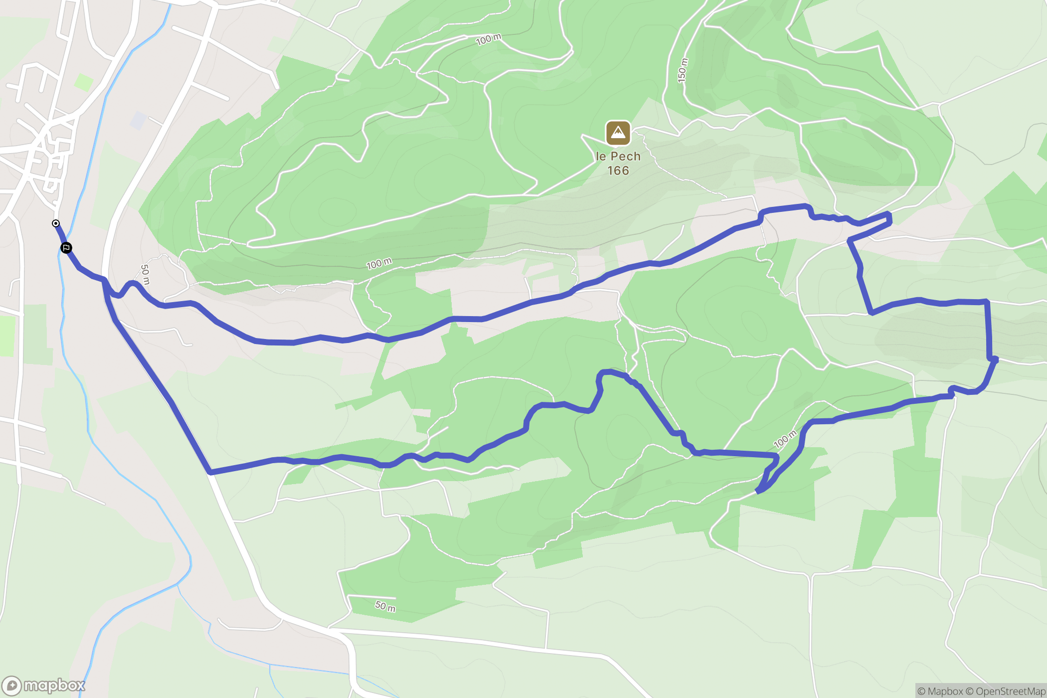 Ornaisons : carte du parcours de randonnée - France