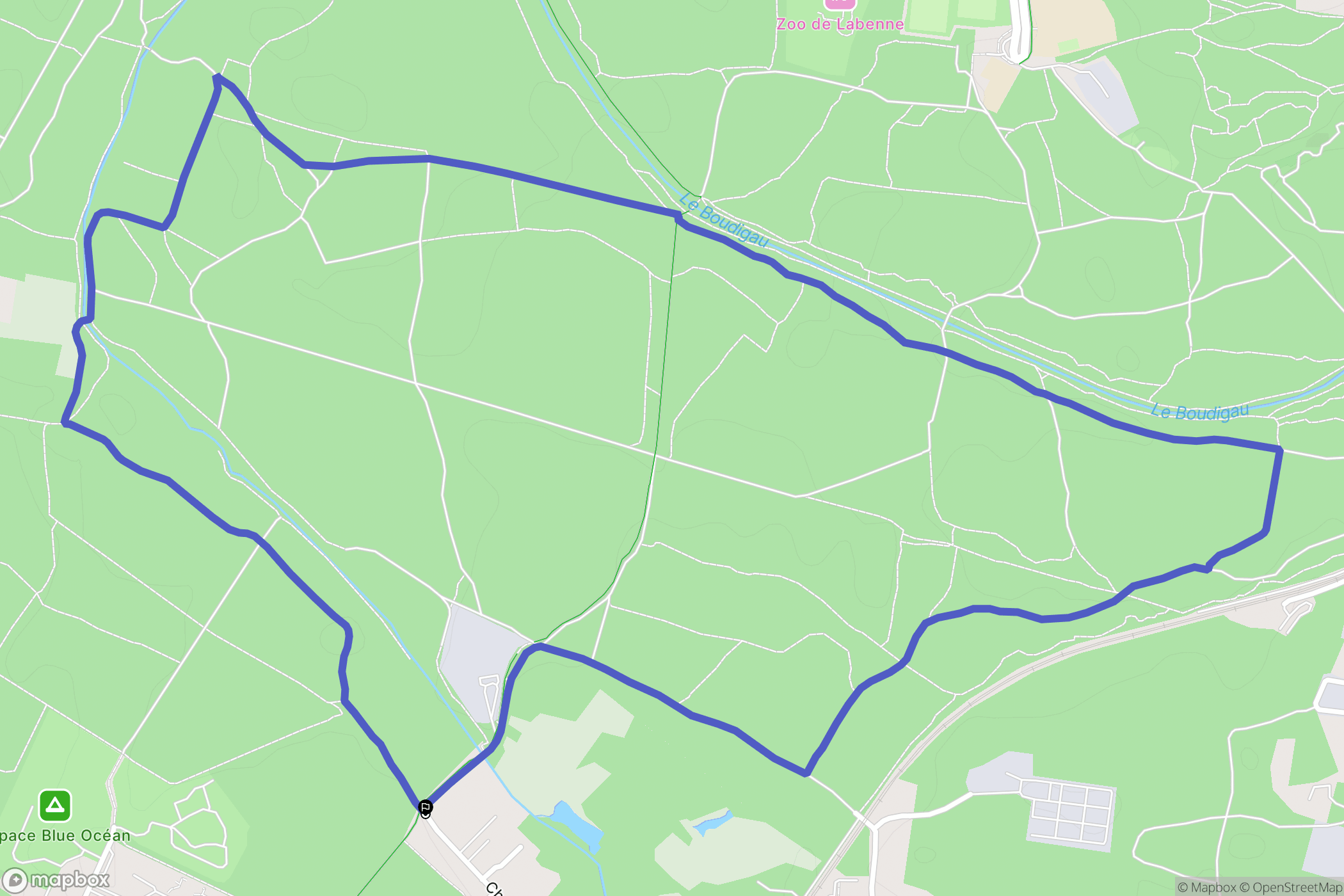 Ondres : carte du parcours de randonnée - France