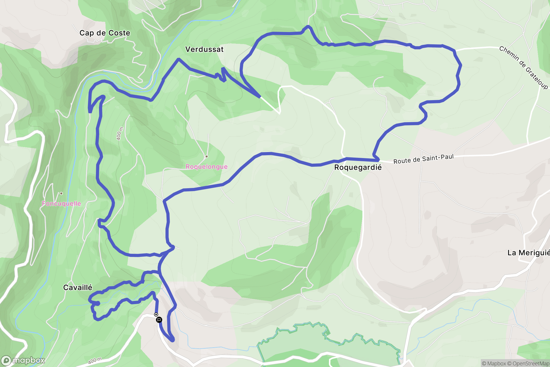 Arifat : carte du parcours de randonnée - France