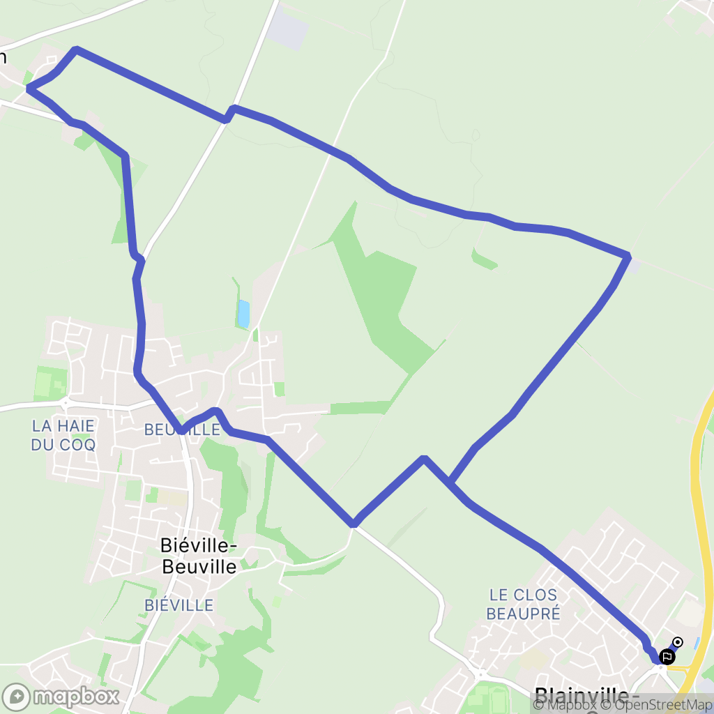 Blainville-sur-Orne : carte du parcours de randonnée - France