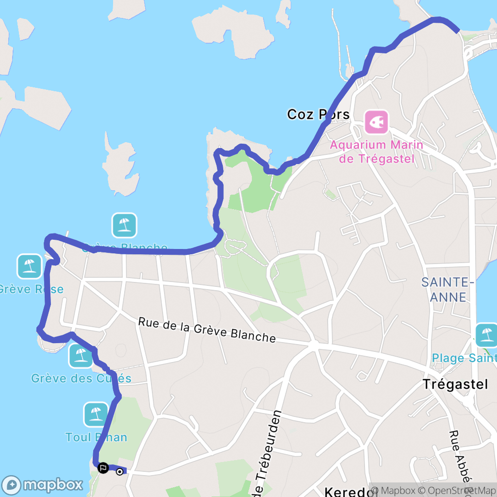 Trégastel : carte du parcours de randonnée - France