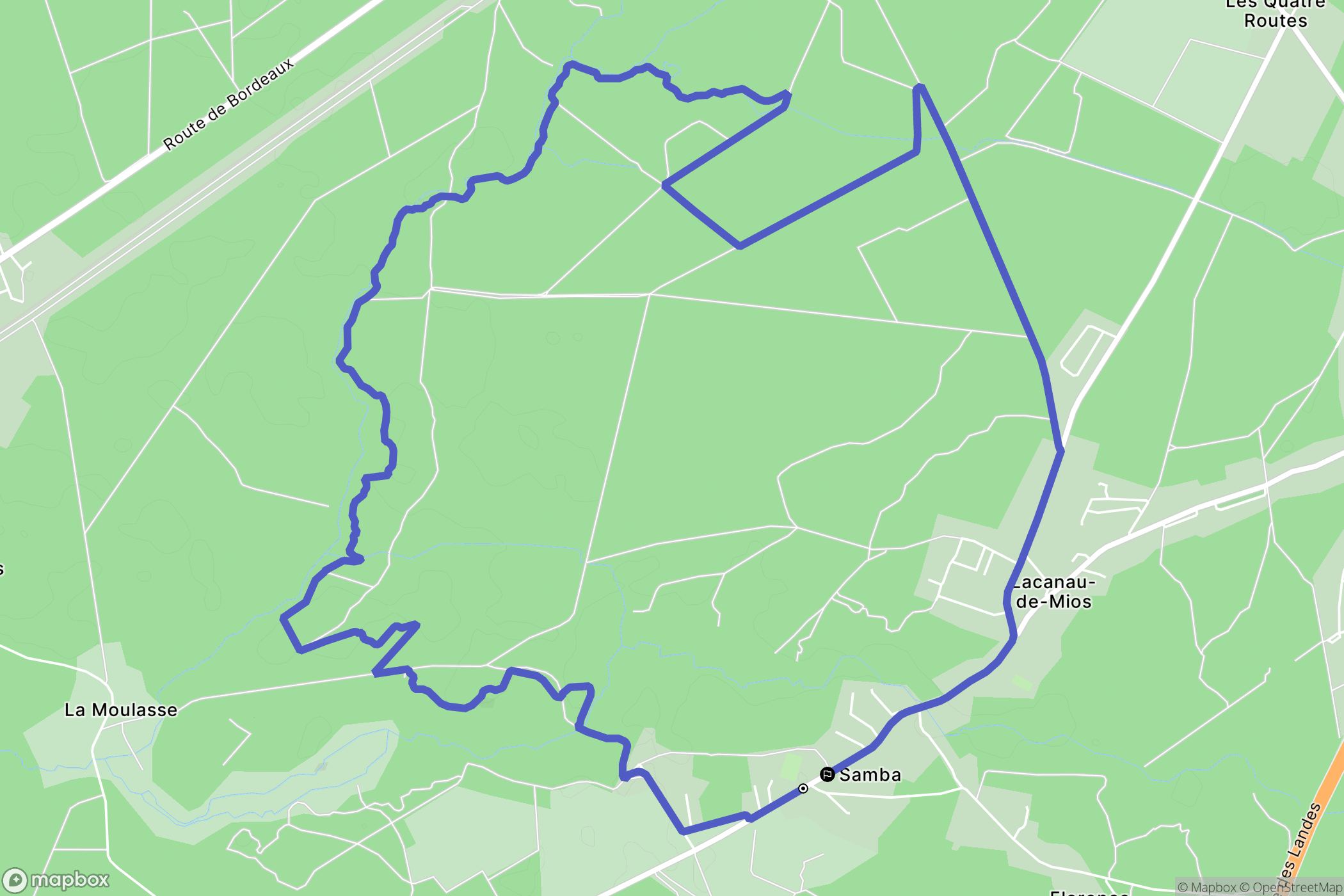 Mios : carte du parcours de randonnée - France