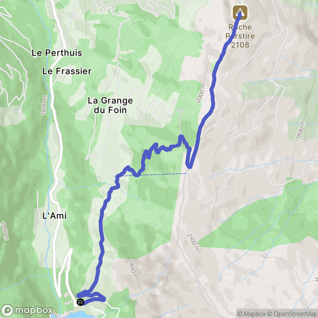 Beaufort : carte du parcours de randonnée - France