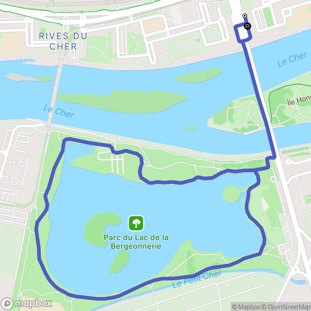 Tours : carte du parcours de randonnée - France