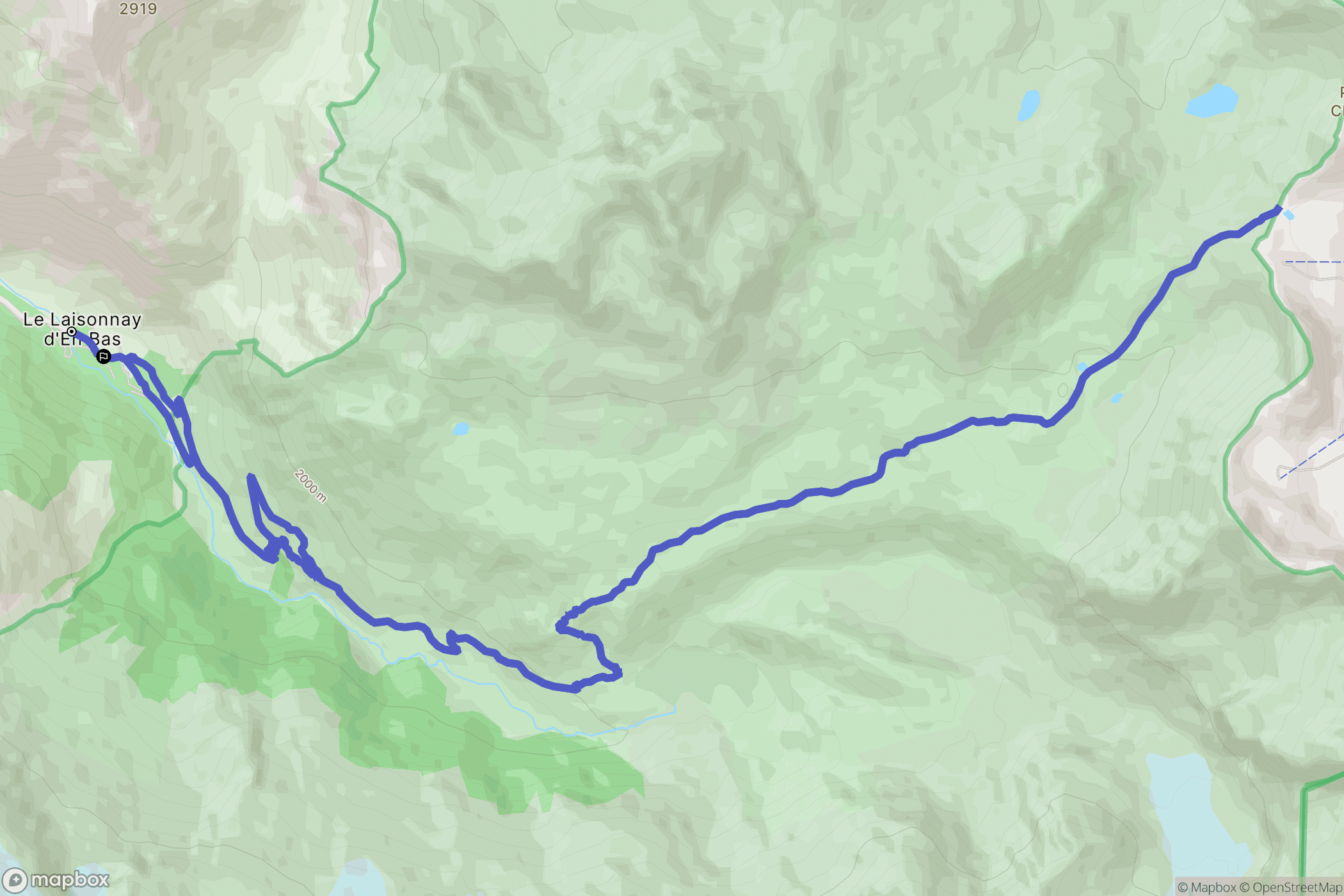 Champagny-en-Vanoise : carte du parcours de randonnée - France