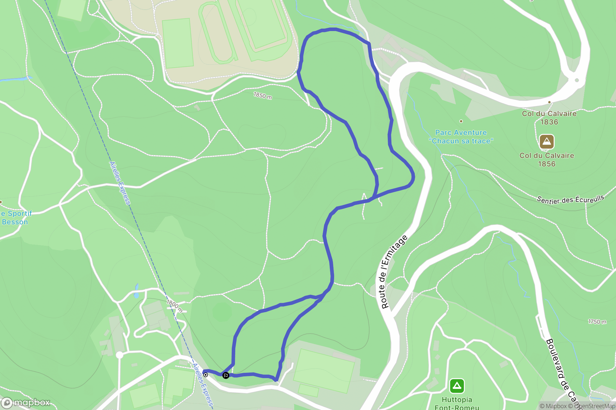 Font-Romeu-Odeillo-Via : carte du parcours de randonnée - France
