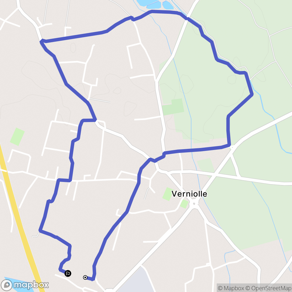 Verniolle : carte du parcours de randonnée - France