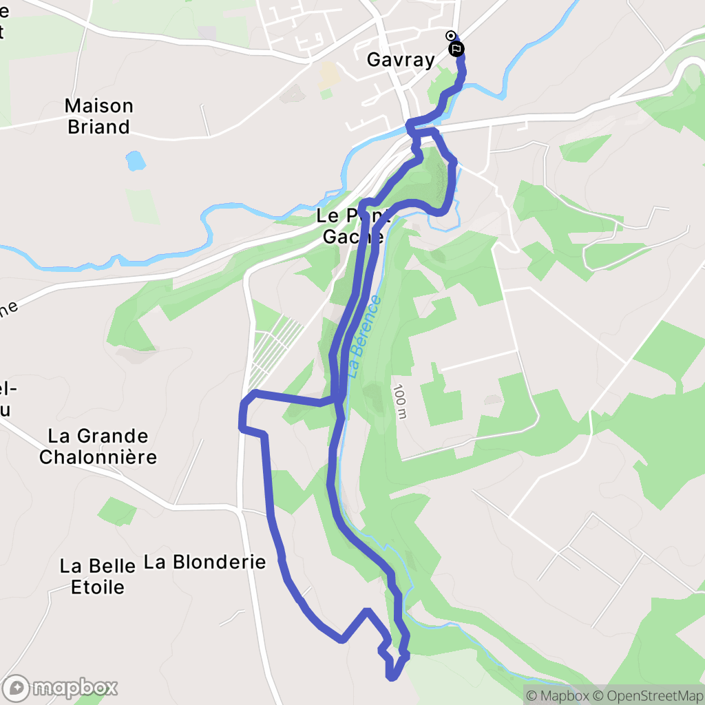 Gavray-sur-Sienne : carte du parcours de randonnée - France