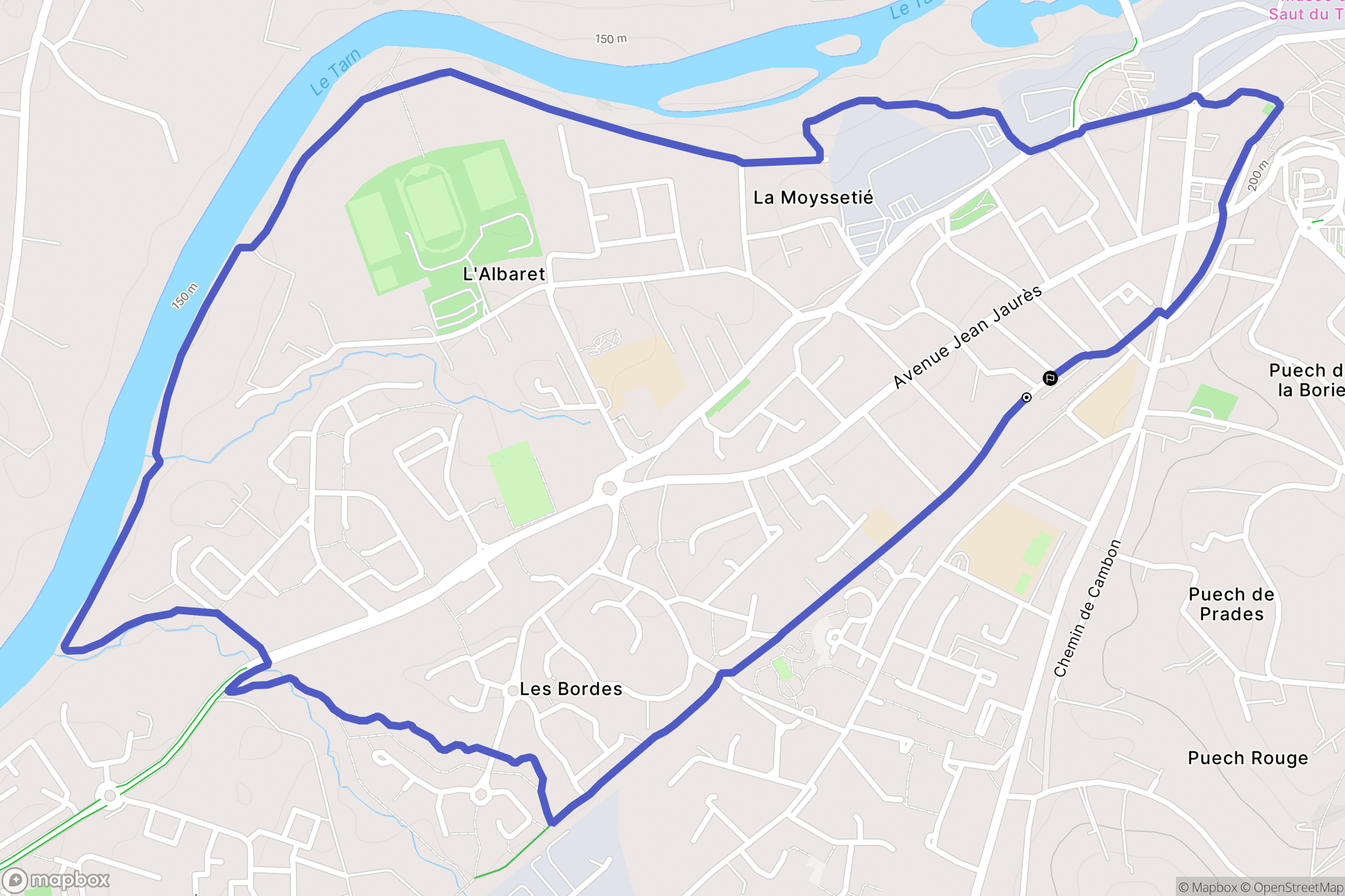 Saint-Juéry : carte du parcours de randonnée - France