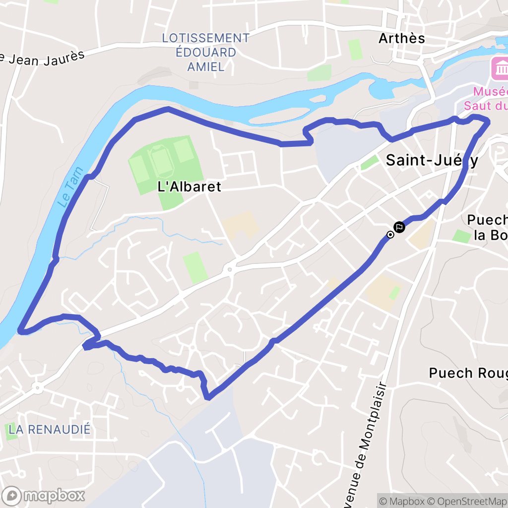 Saint-Juéry : carte du parcours de randonnée - France