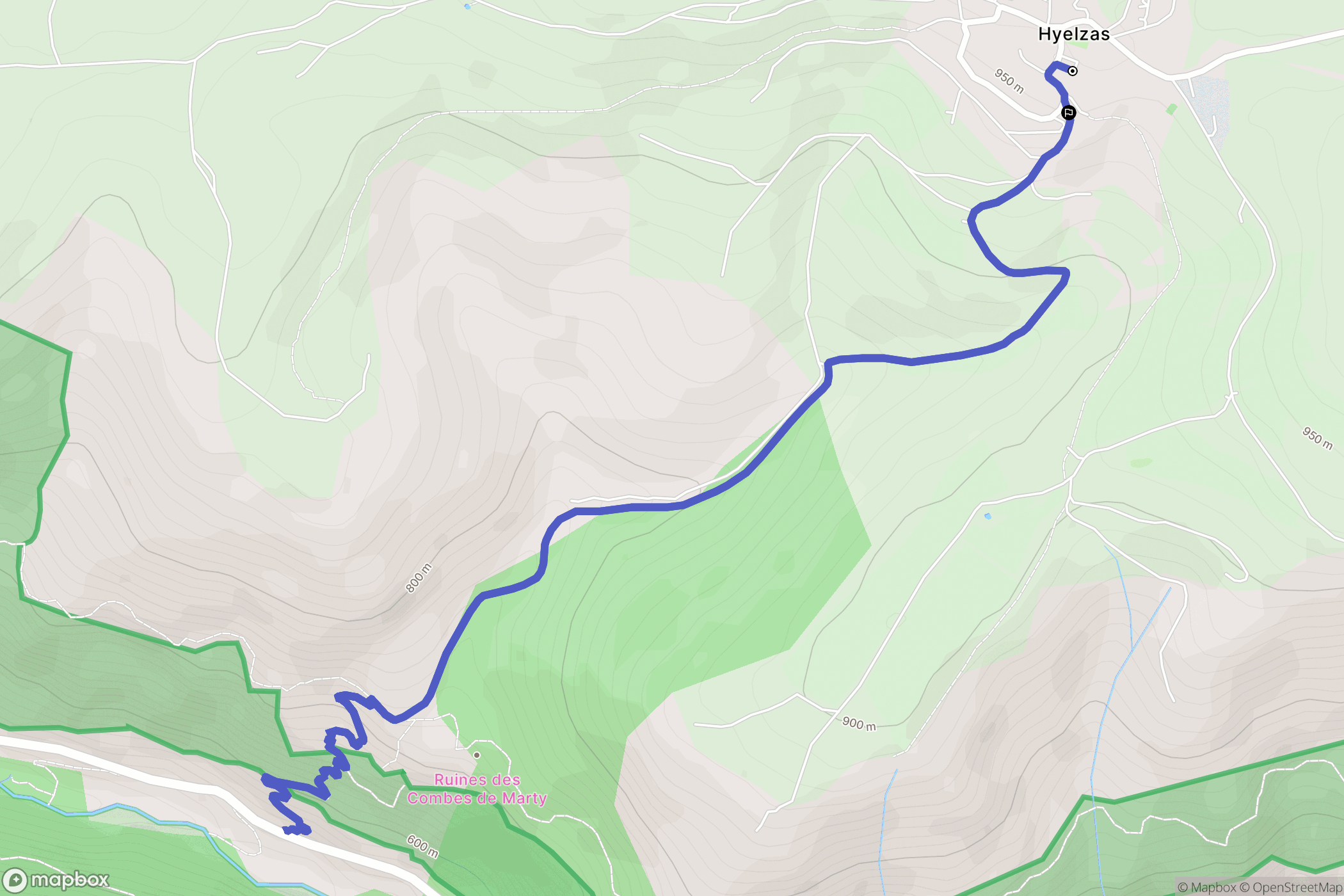 Hures-la-Parade : carte du parcours de randonnée - France