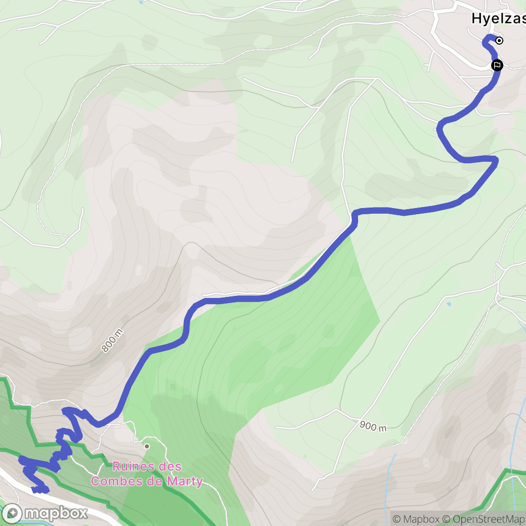 Hures-la-Parade : carte du parcours de randonnée - France