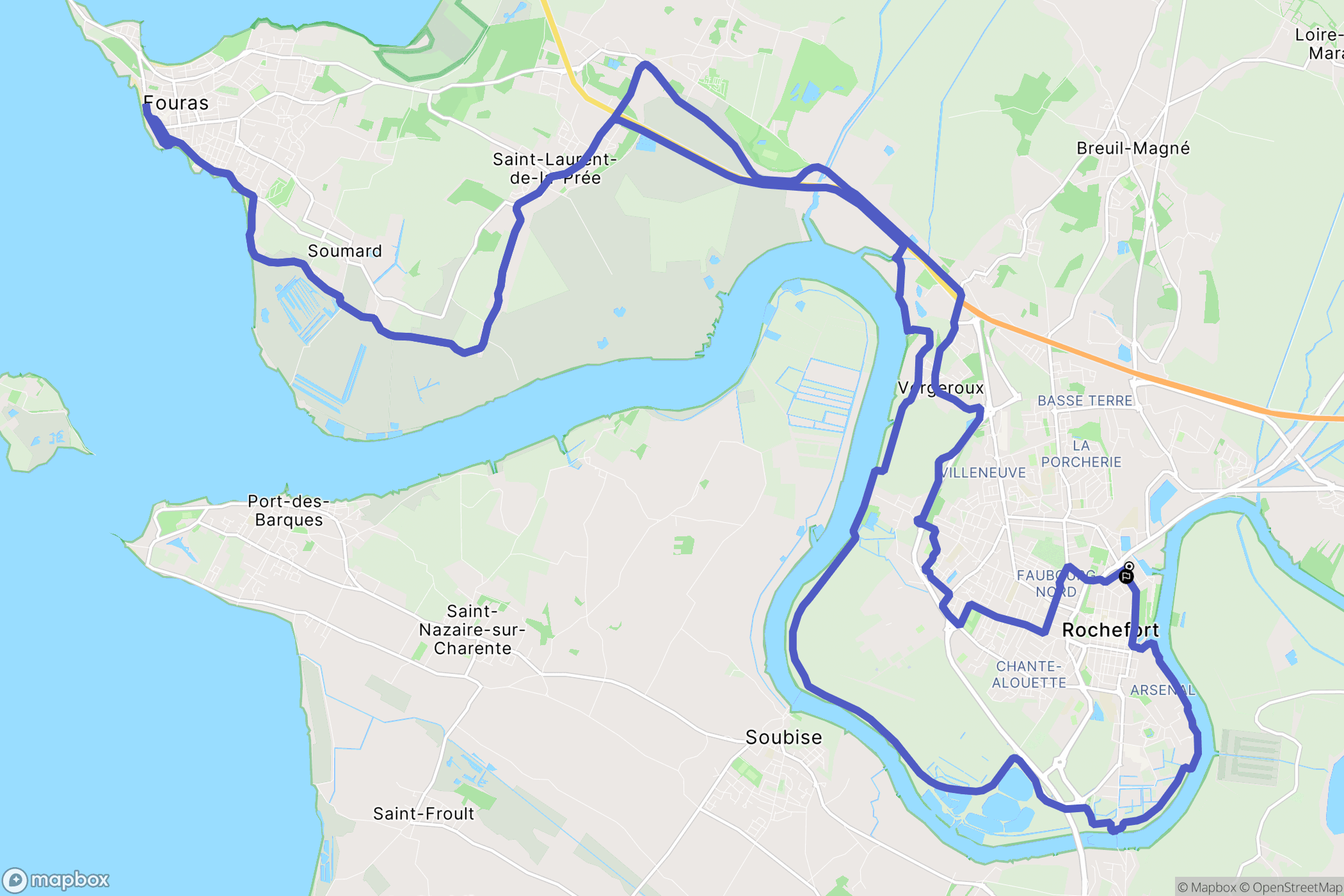 Rochefort : carte du parcours de randonnée - France