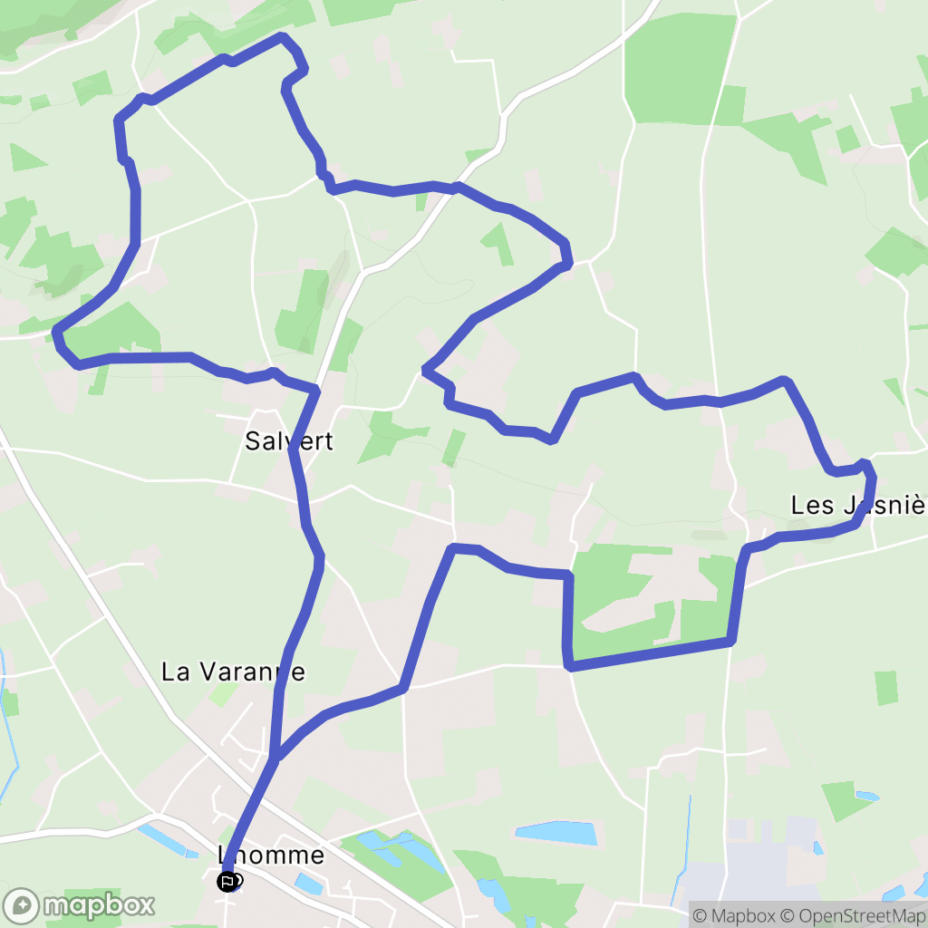 Lhomme : carte du parcours de randonnée - France