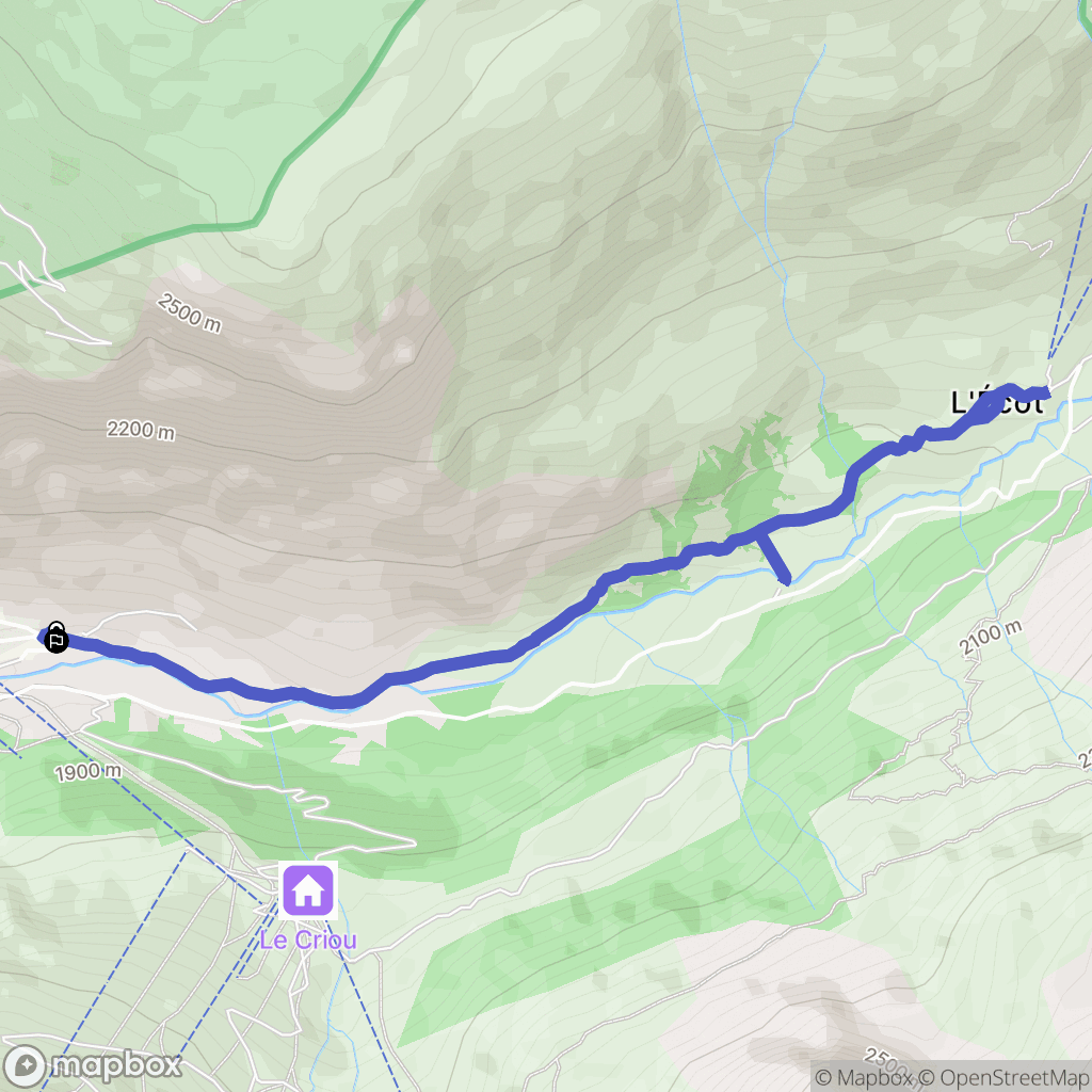Bonneval-sur-Arc : carte du parcours de randonnée - France
