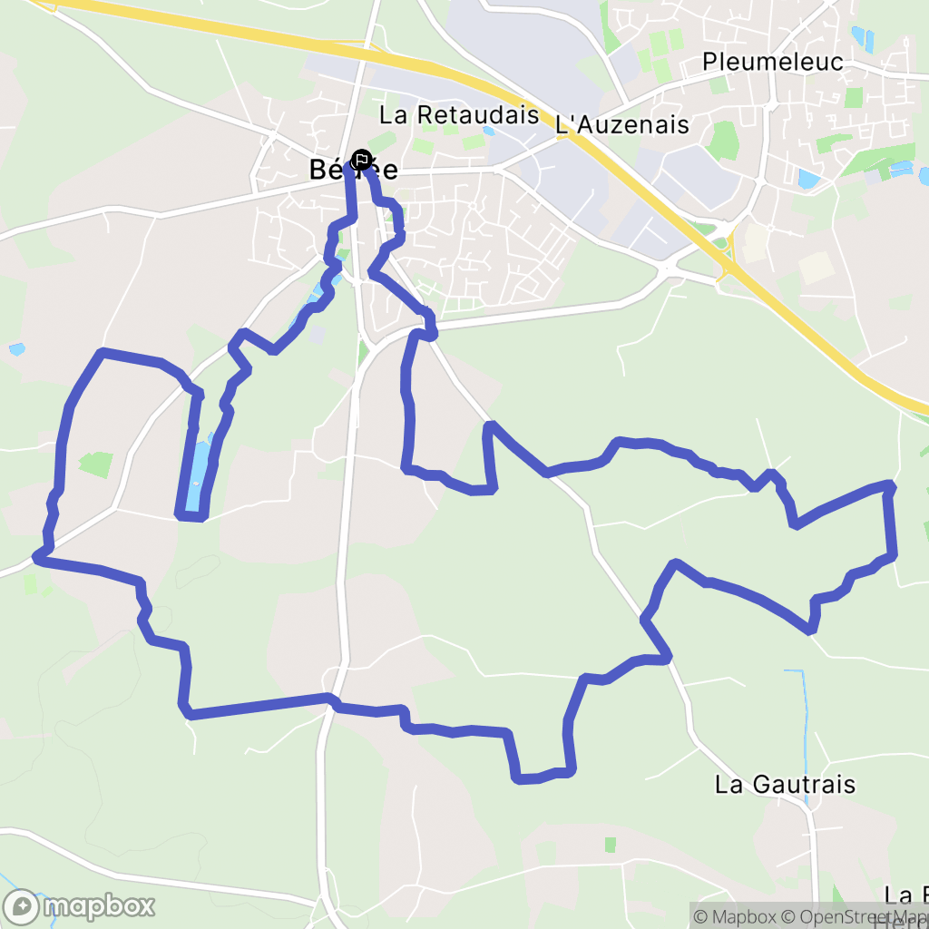 Bédée : carte du parcours de randonnée - France