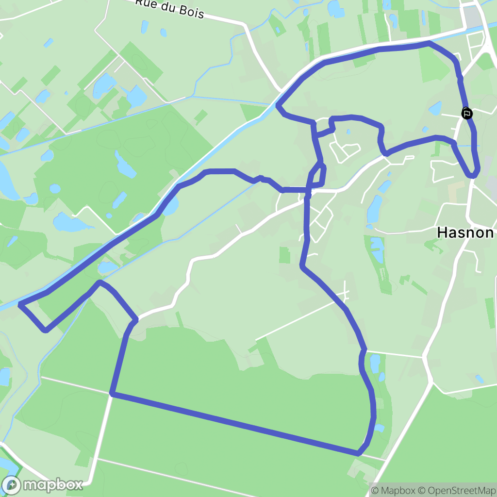Hasnon : carte du parcours de randonnée - France
