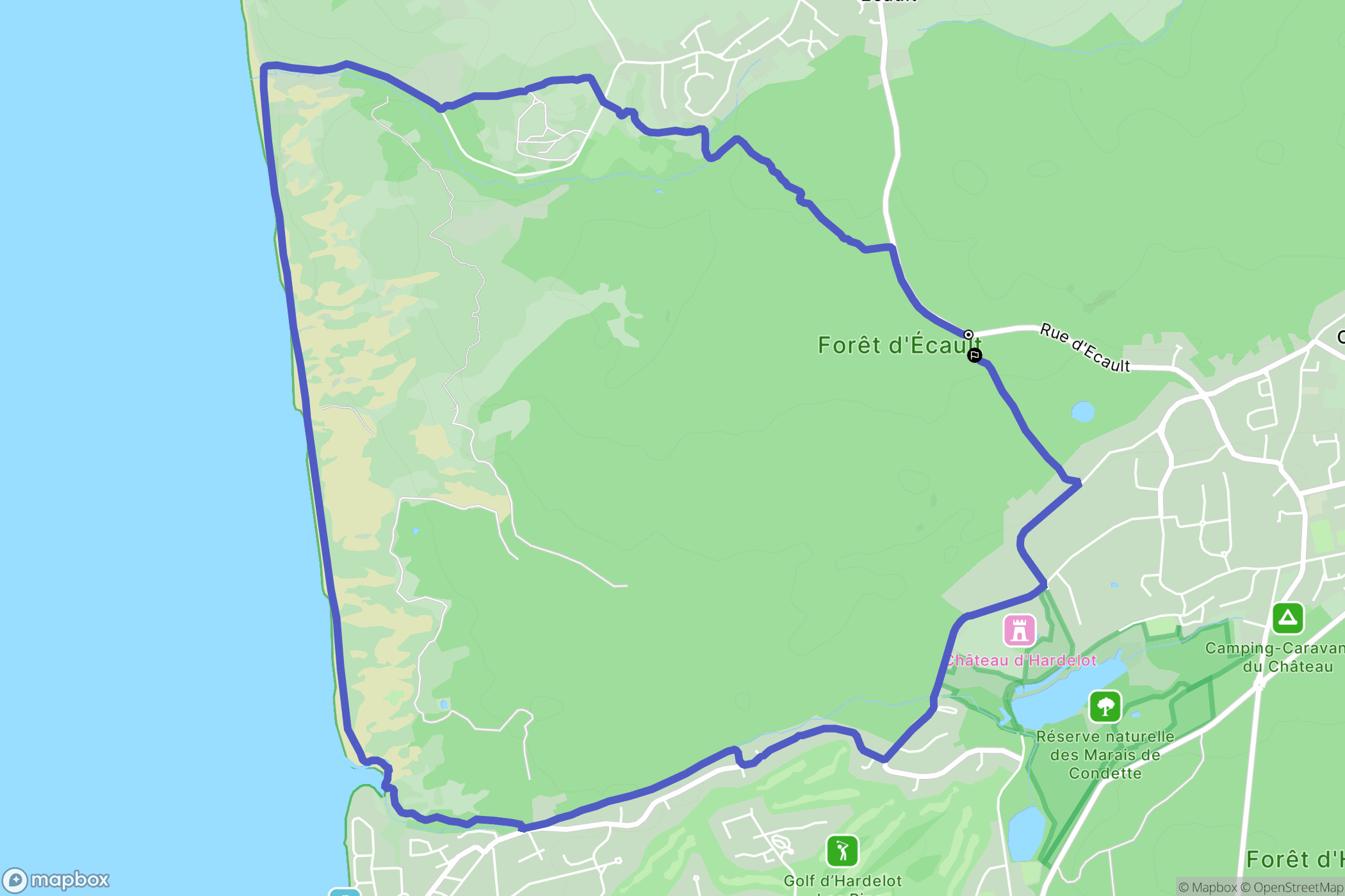 Condette : carte du parcours de randonnée - France